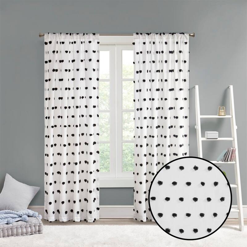 Pom Pom Embellished Curtain Panel
