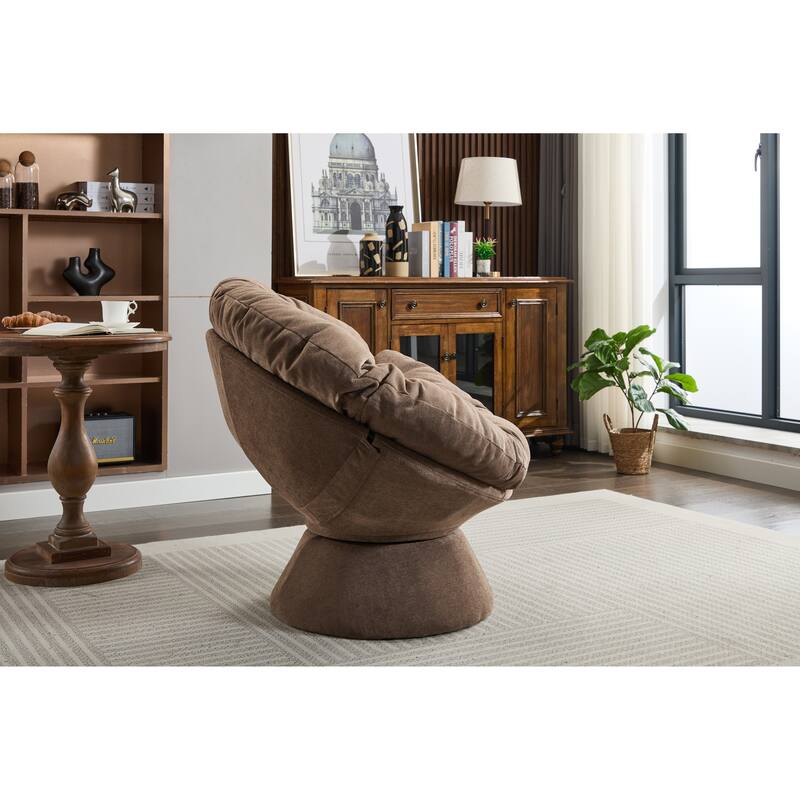 Oversized Swivel Accent Chair, 360-Degree Swivel Barrel Chair, Papasan Chair for Living Room and Bedroom Comfort
