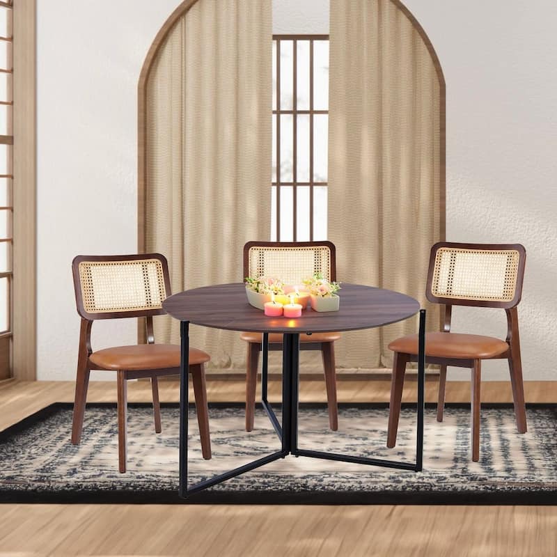 43" Trifold Multi-Use Round Table in Walnut