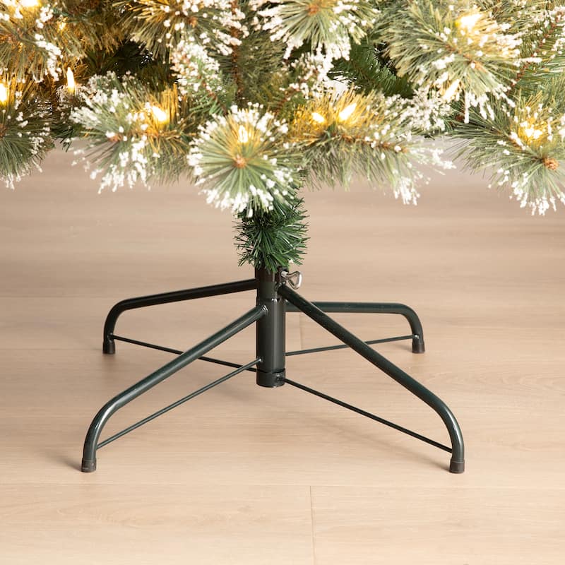 Glitzhome 7.5/9 FT Pre-Lit Frosted Cashmere Pencil Pine Artificial Christmas Tree with Clear Lights Remote Control