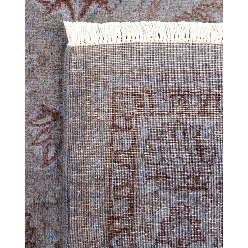Overton Hand Knotted Wool Vintage Inspired Modern Contemporary Overdyed Gray Area Rug - 4' 7" x 6' 6"