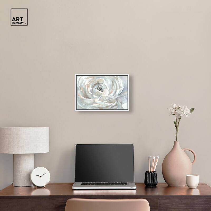 Powdery Peony Canvas by Art Remedy