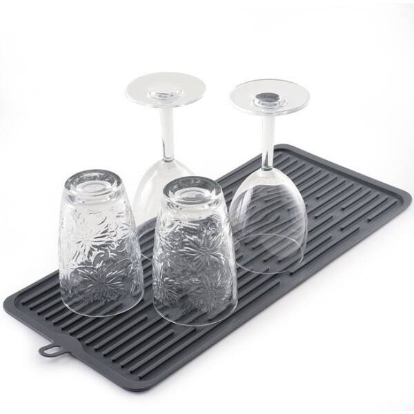 Shop Norpro 18 5 X 8 Silicone Dish Drying Drain Mat Grey On