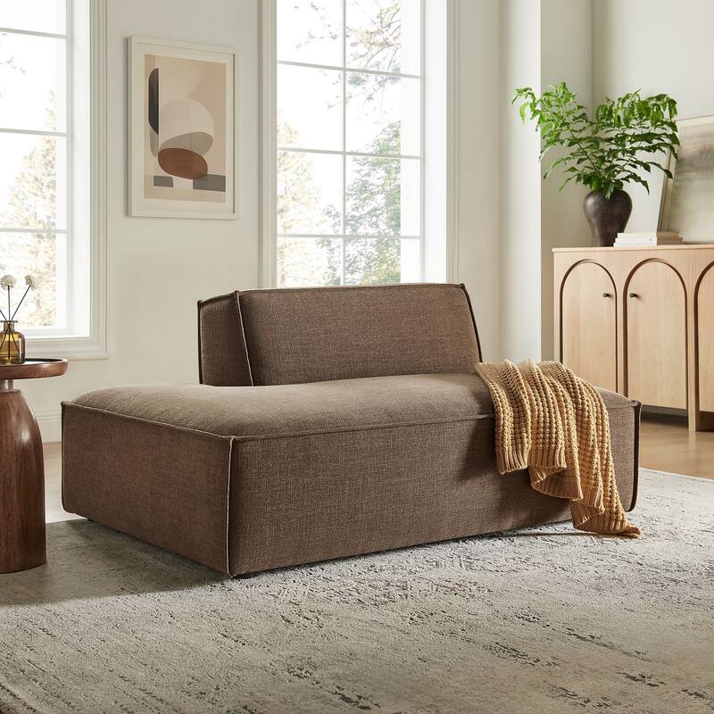 Restore Performance Fabric Upholstered Left-Facing Armless Modular Chaise - Mocha