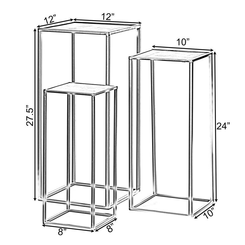 Modern Nesting Display Tables Square Accent Side End Table, Set of 3