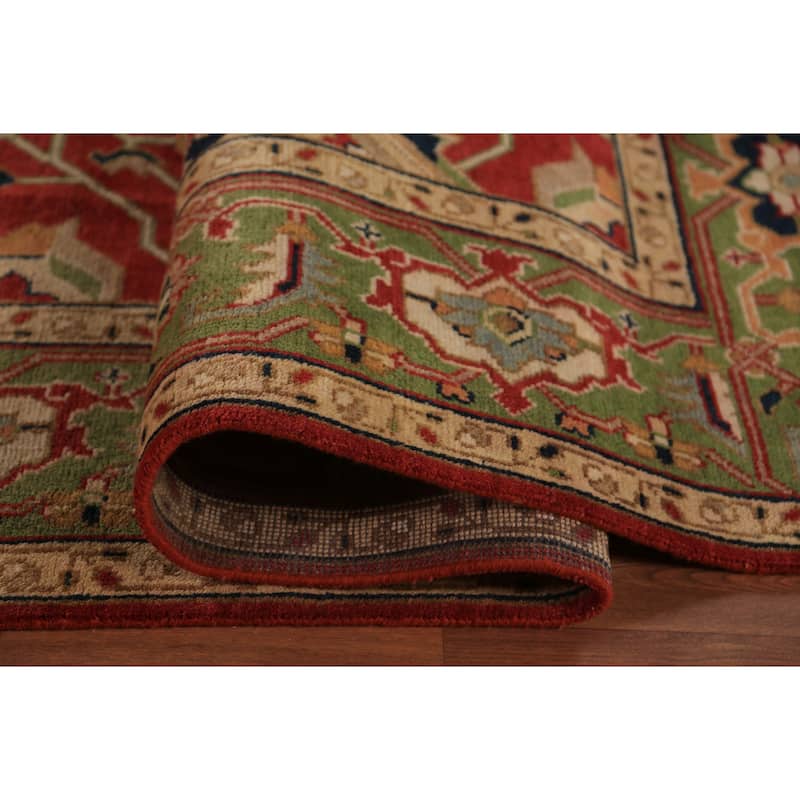 All-Over Large Oushak Indian Rug Handmade Wool Carpet - 8'11"x 18'0"