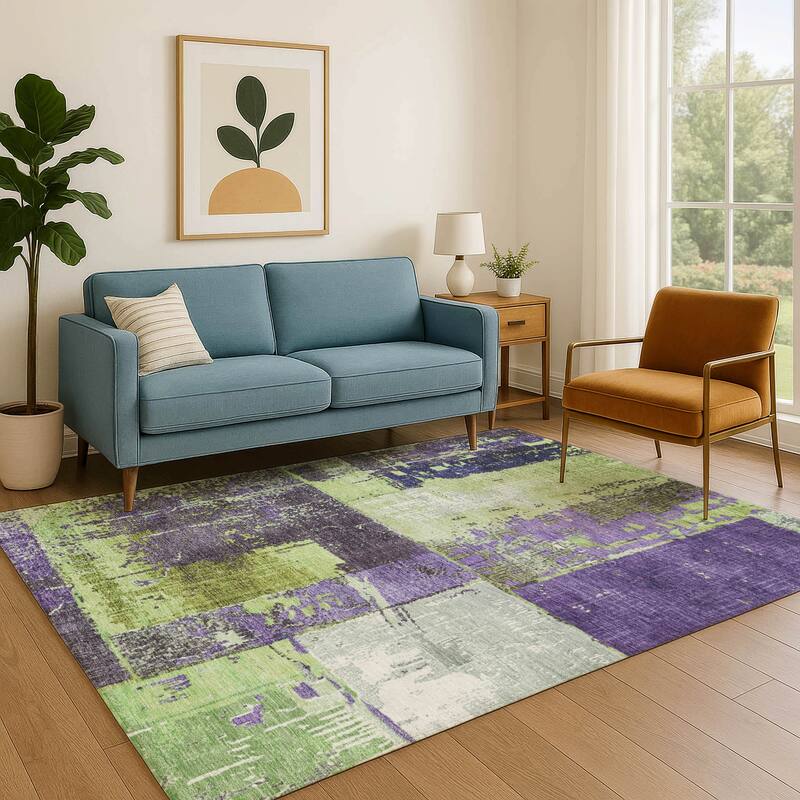 Premium Washable Super Soft Contemporary Geo Mayfield Rug