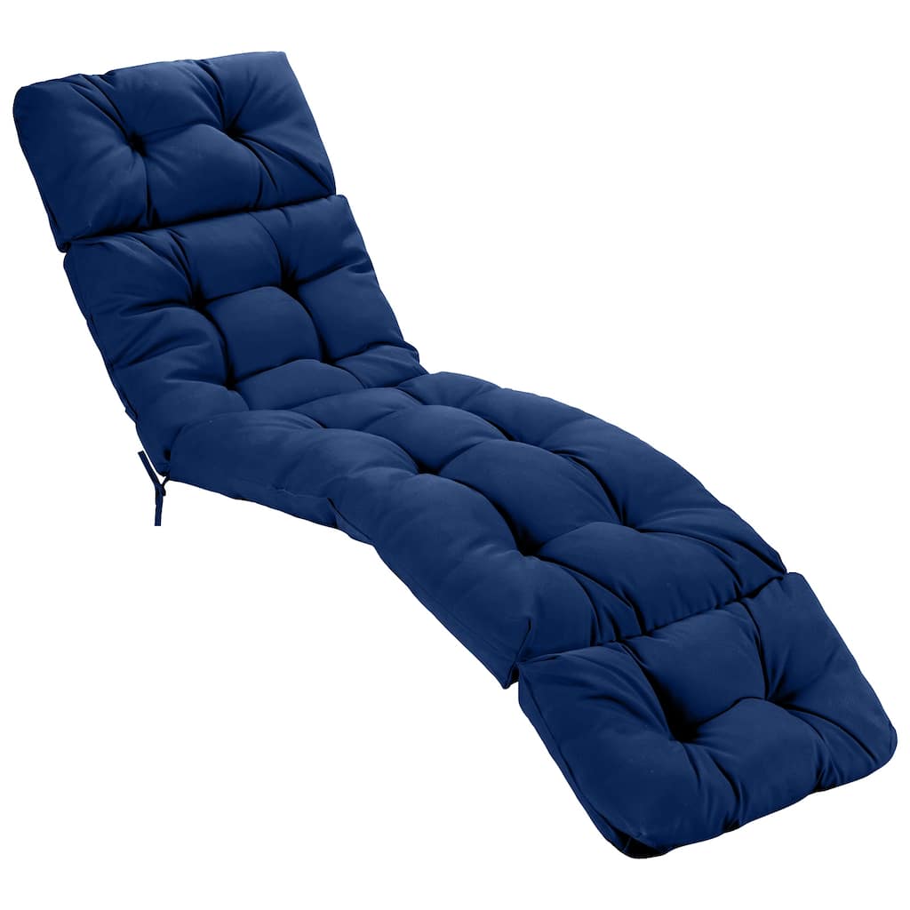 73" Comfortable Lounge Chair Cushion with Head Pillow and Waterproof for Outdoor or Indoor Use - 73'' x 22'' x 4'' (L x W x H)