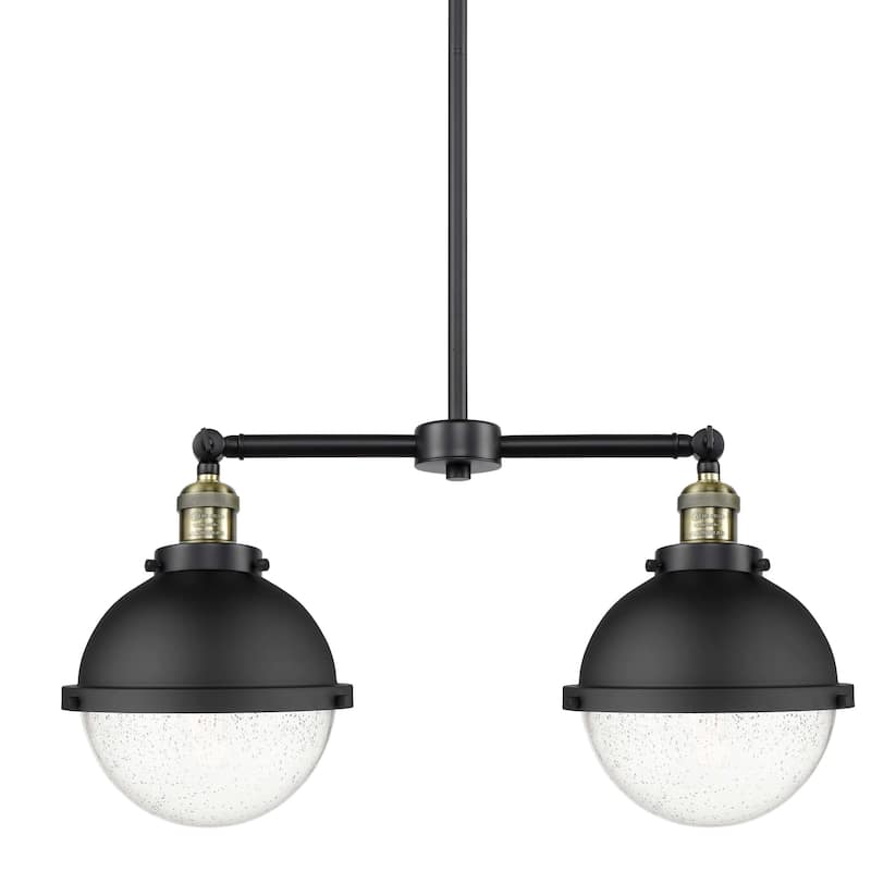Innovations Lighting 209-13-18 Hampden Linear Hampden 2 Light 18" Wide - Black Antique Brass / Seedy