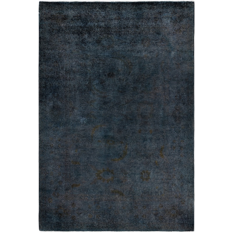 Overdyed One-of-a-Kind Hand-Knotted Area Rug - Black - 5' 3" x 7' 9"