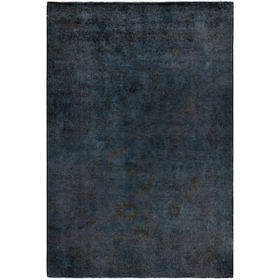 Overdyed One-of-a-Kind Hand-Knotted Area Rug - Black - 5' 3" x 7' 9"