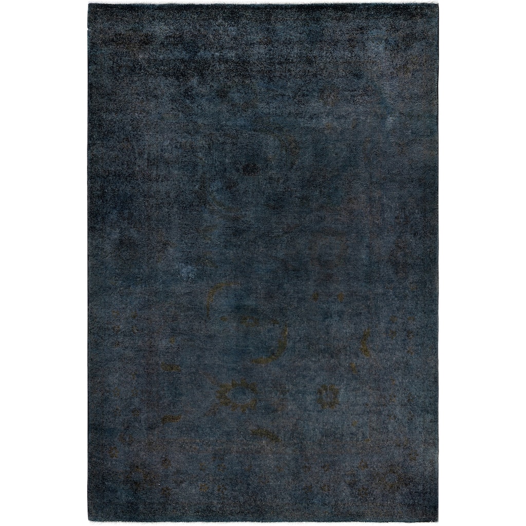 Overdyed One-of-a-Kind Hand-Knotted Area Rug - Black - 5' 3" x 7' 9"