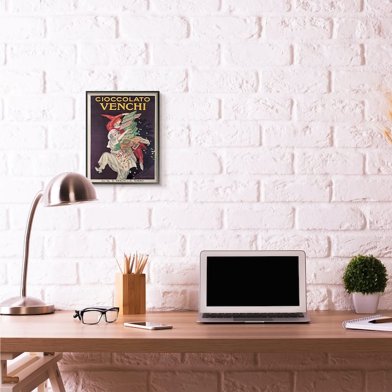 Stupell Cioccolato Venchi Vintage Poster Candy Design Framed Wall Art