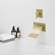 preview thumbnail 25 of 34, Wall Mount Bathroom Faucet Waterfall Brass Modern 2 Hole Bathroom Sink Basin Vanity Faucets with Valve