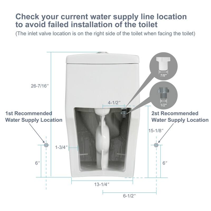 HOROW 1 Piece Dual Flush Elongated Toilet White 0.8 1.28 GPF Seat Included - N/A