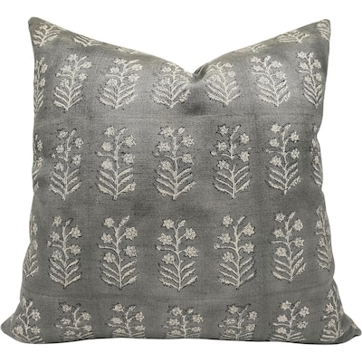 Fabdivine Linen Outdoor Sofa Block print pillow Cover