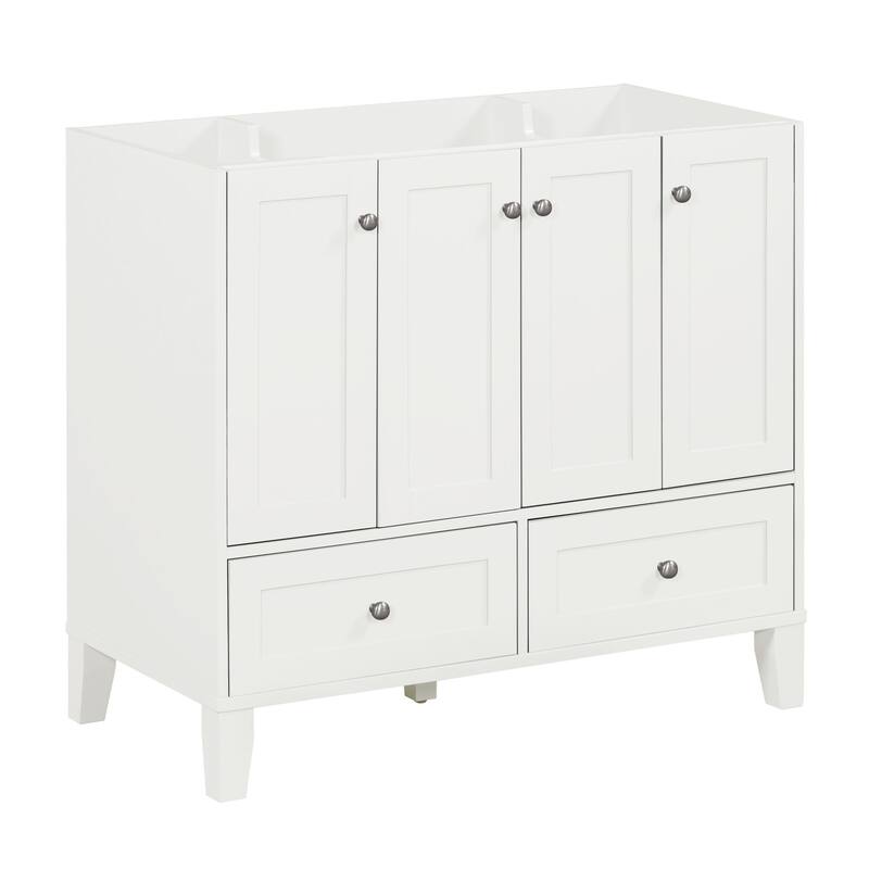 Bathroom Vanity Base Cabinet with 4 Soft Closing Doors & 2 Drawers (Without Sink)