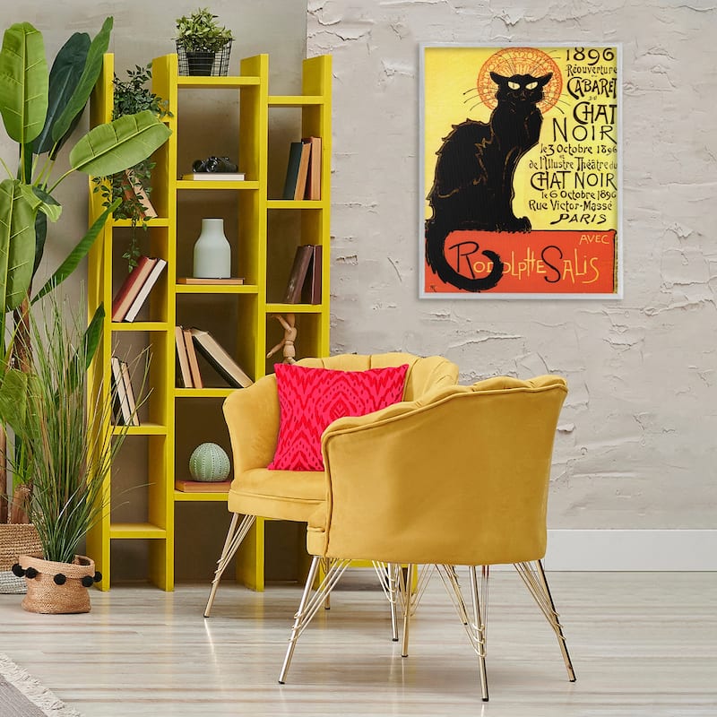 Stupell Vintage Halloween Black Cat Framed Giclee Art Design By Marcus Jules