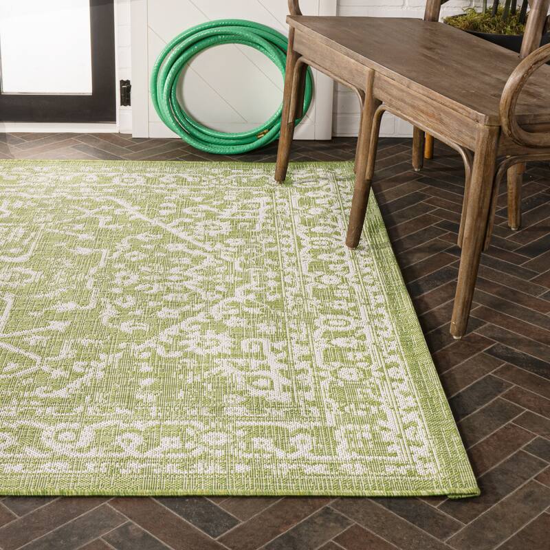 JONATHAN Y Medallion Textured Weave Indoor/Outdoor Area Rug