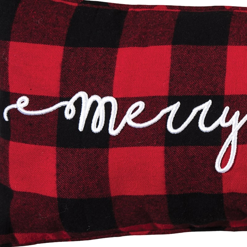Merry Christmas Embroidered Pillow