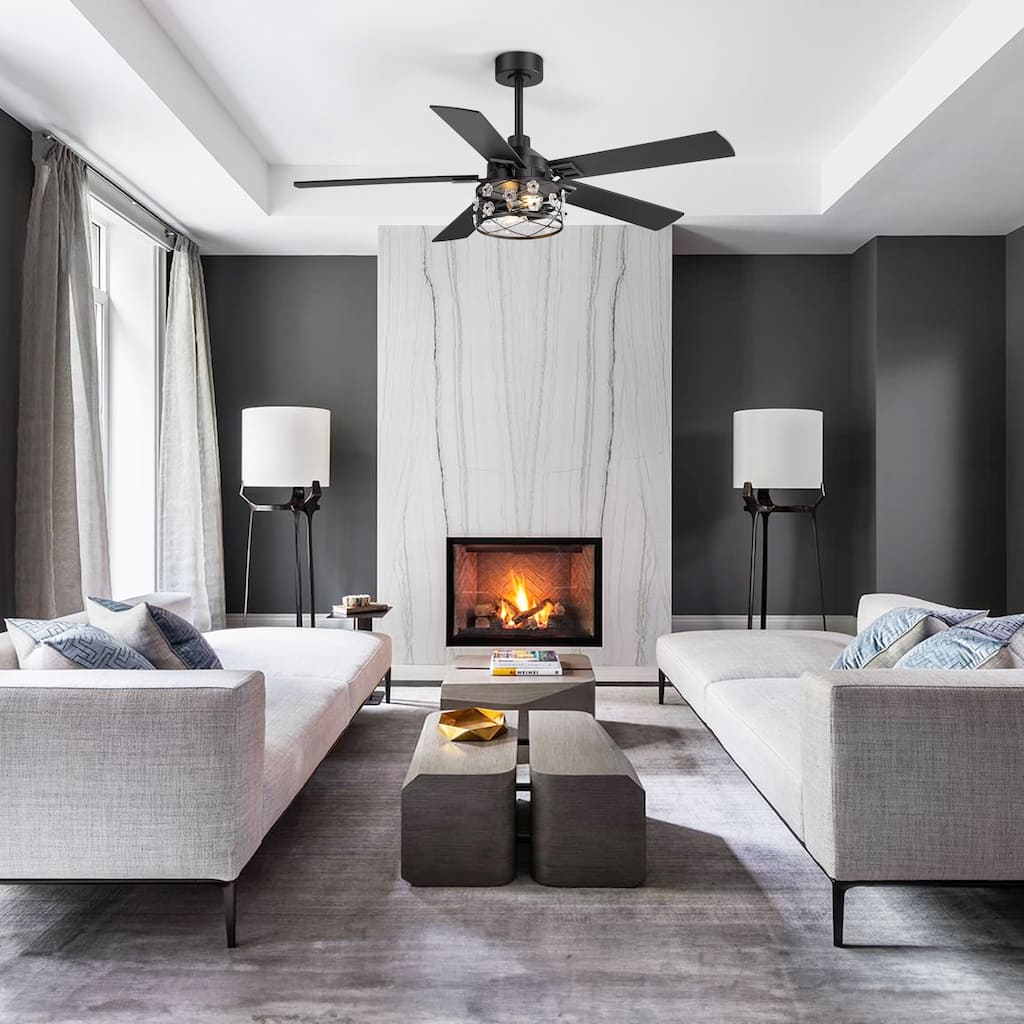 Modern Ceiling Fan with LED Light & Remote Control