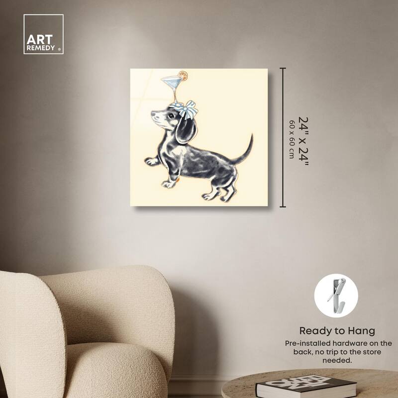 Martini Pup I Acrylic by Art Remedy, Ready to Hang