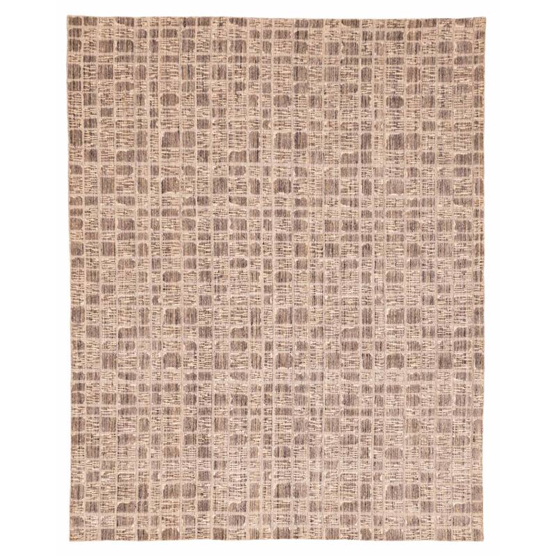ECARPETGALLERY Hand Loomed Elysian Taupe Wool Rug - 8'0 x 10'0