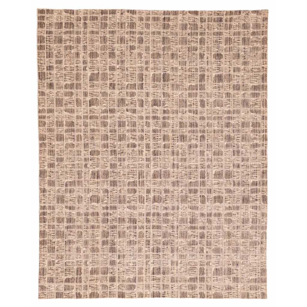 ECARPETGALLERY Hand Loomed Elysian Taupe Wool Rug - 8'0 x 10'0