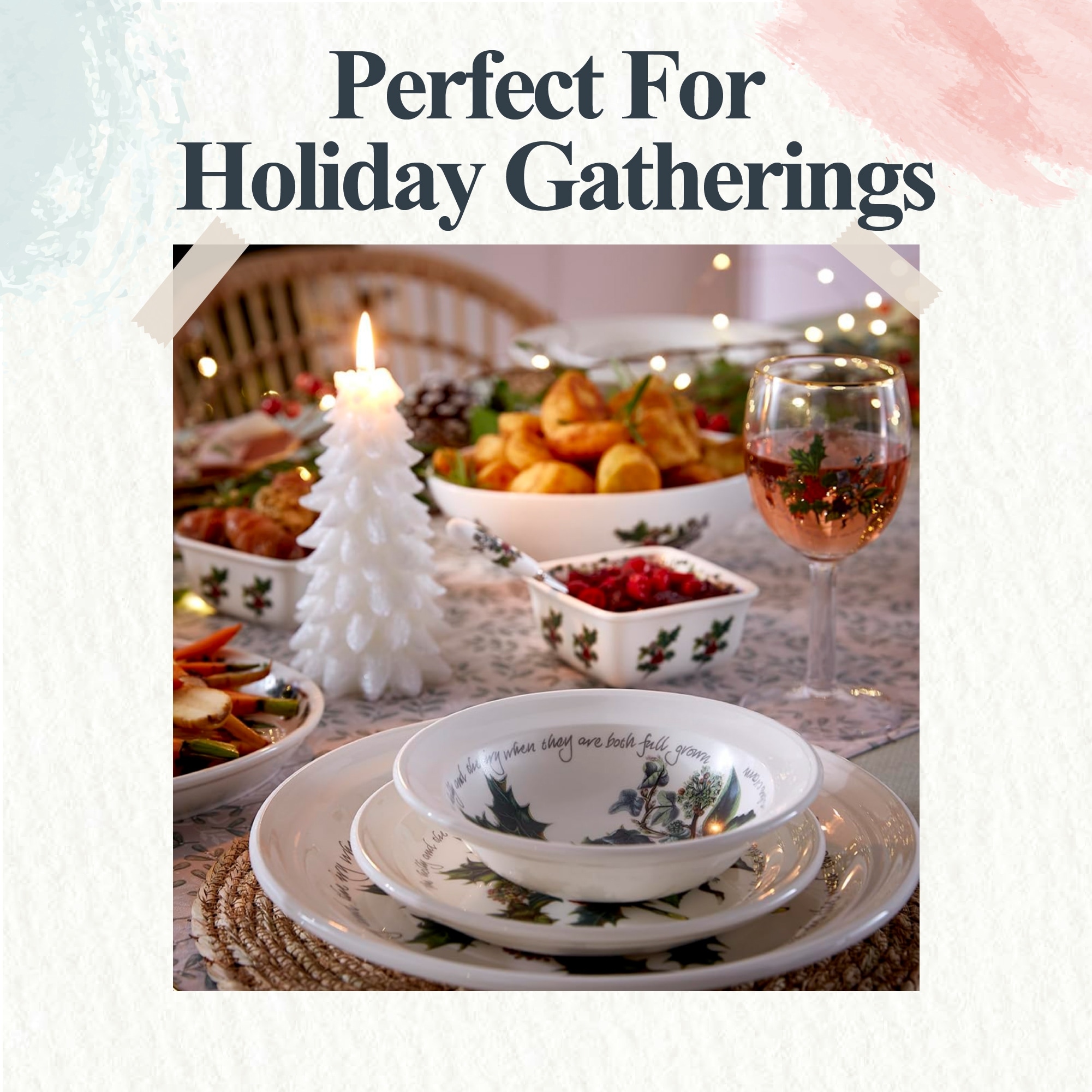 Portmeirion Christmas The Holly and Ivy Set of 4 Plates - Bed Bath
