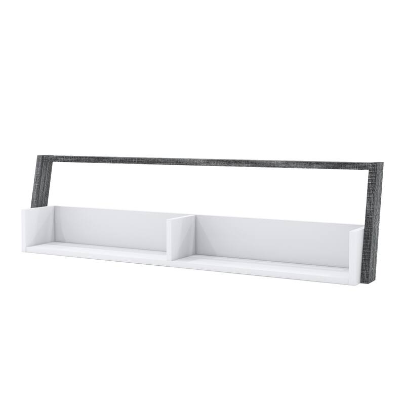 Isabelle Mid-century Modern 2-Shelf Wall-mounted Console by Furniture of America - Distressed Grey - 62.5 Inch