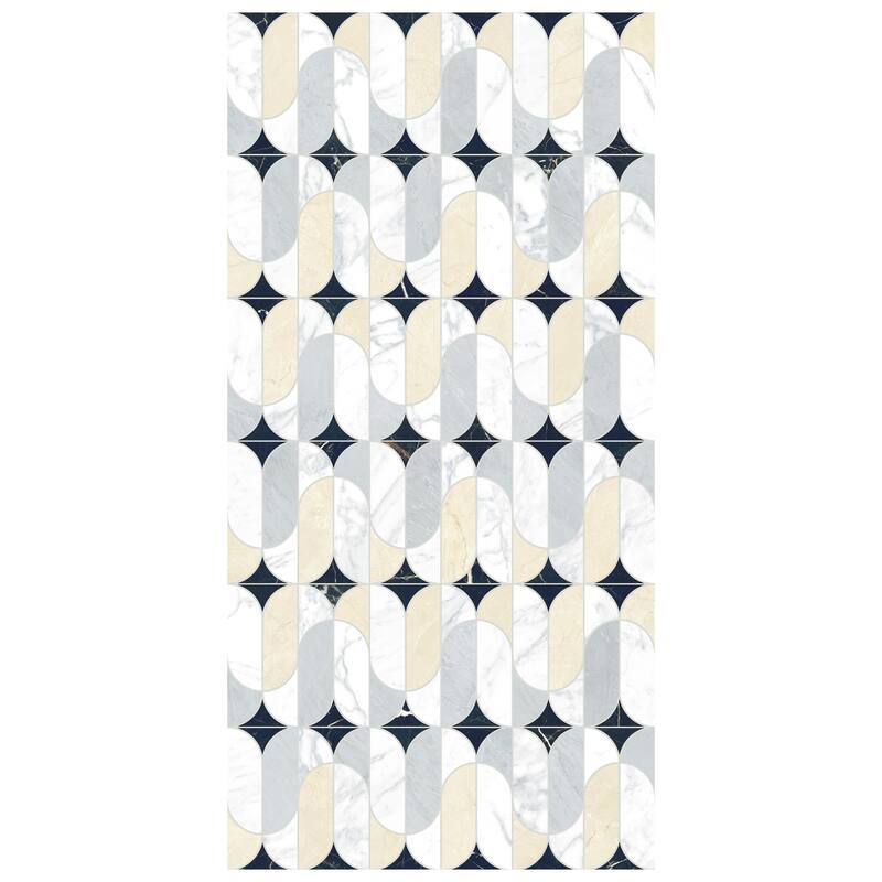 Merola Tile Reve Ovales Deco 23-1/2" x 47-1/8" Porcelain Floor and Wall Tile