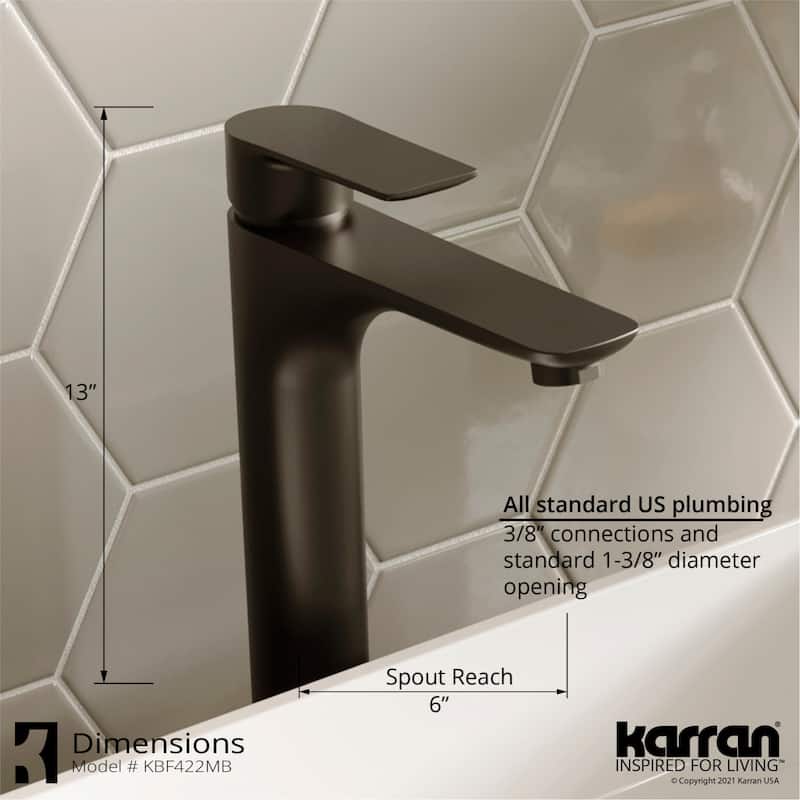 Karran USA QM172422 Quattro Matte Collection 18" Acrylic / Solid