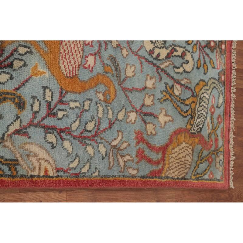 Animal Pictorial Ziegler Runner Rug Hand-Knotted Wool Carpet - 2'7"x 8'0"