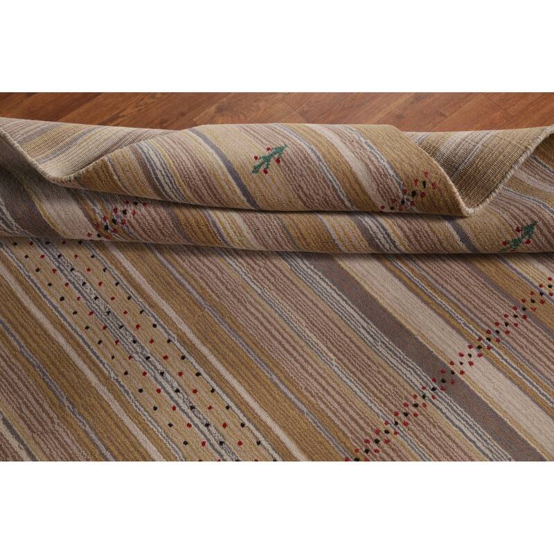 Hand Knotted Oriental 100% Wool Carpet Tribal Animal Pictorial Multi-Colored Gabbeh Area Rug - 7' 8'' X 5' 4''