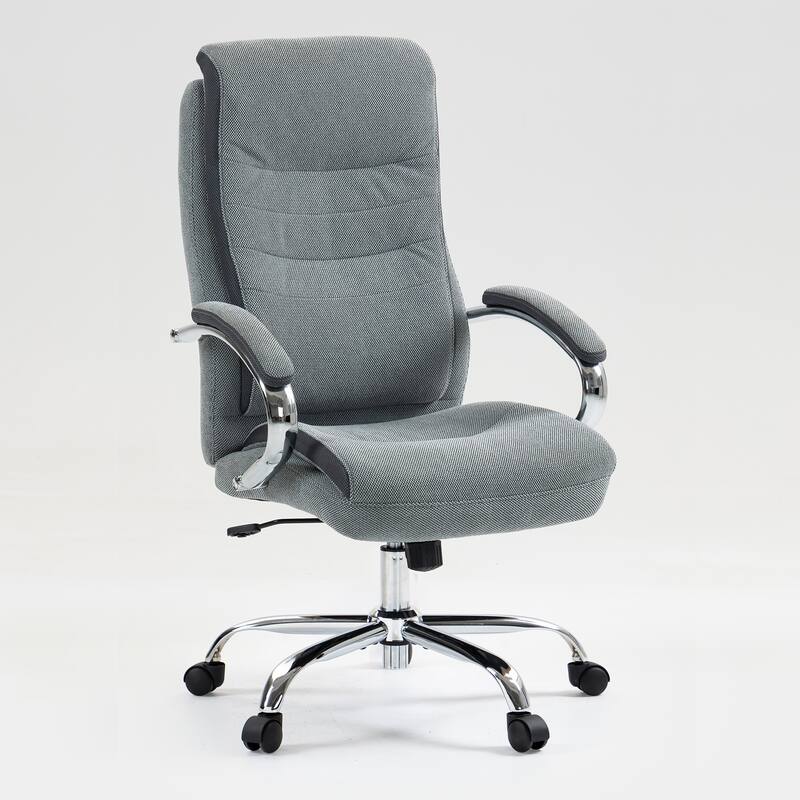 High Back Skin Friendly Cotton Fabric Material Office Chair, Adjustable Height, Sturdy And Stable - Grey