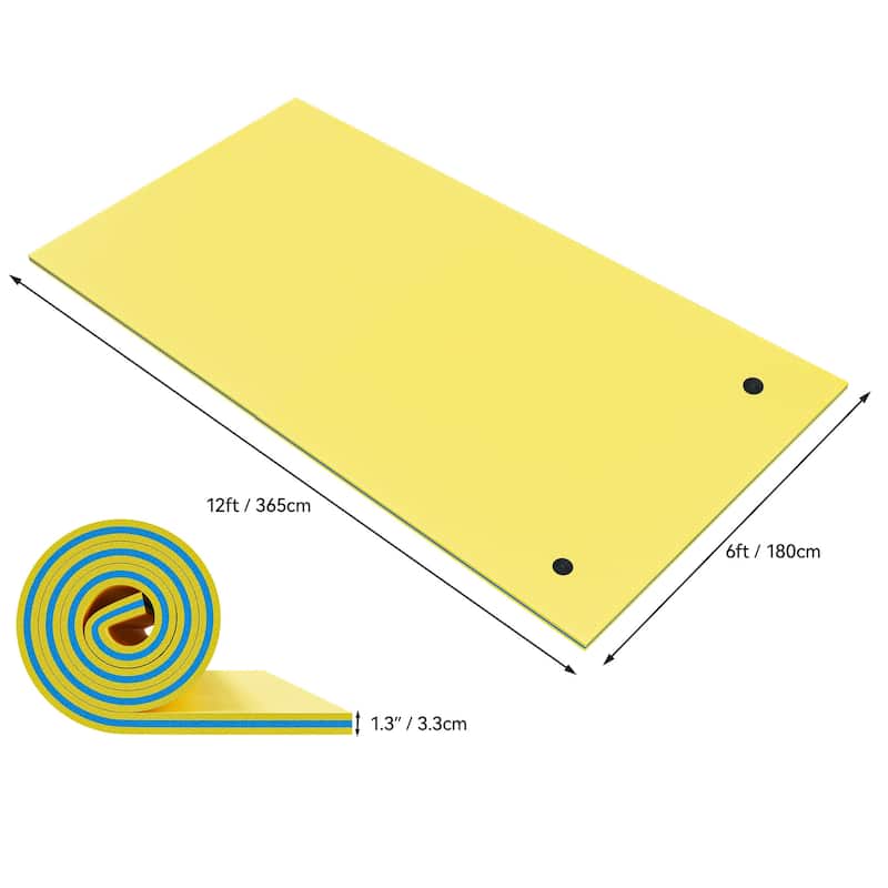 Moasis 12' X 6' Lily Pad Floating Mat Water Mat Inflatable Rafts Lily Pad Pools Beach XPE Floating Island - 12' X 6'