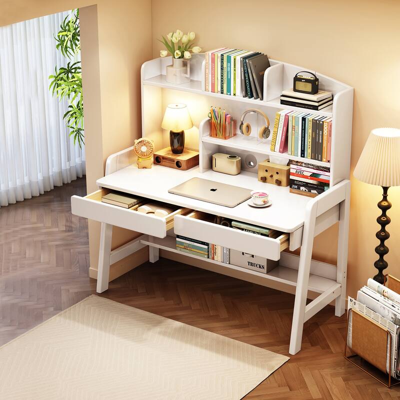 Kids Writing Desk Child Learning Study Desk Rectangle Computer Desk - 36.6" x 21.7" x 54.3"