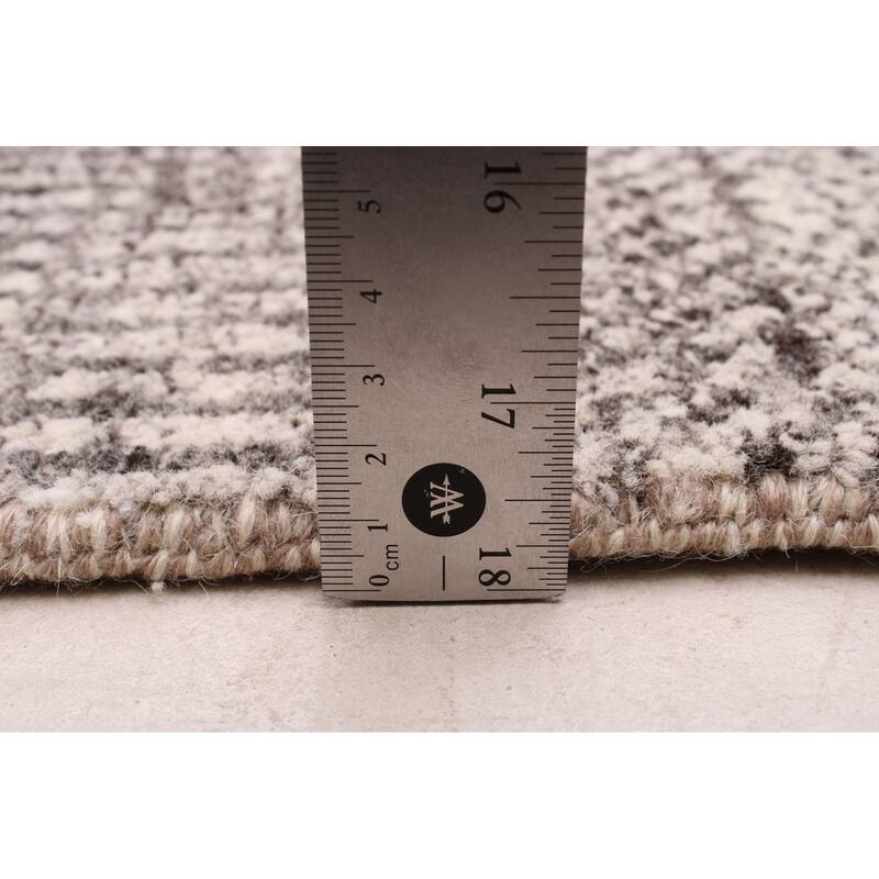 ECARPETGALLERY Hand-knotted Silk Shadow Grey Wool Rug - 4'10 x 6'11