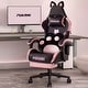 preview thumbnail 4 of 46, BOSSIN Gaming Chair with Cat Ears and Cat Paw Cushion Pillow,Cute Kawaii Reclining Computer Chair for Girl with Footrest Black