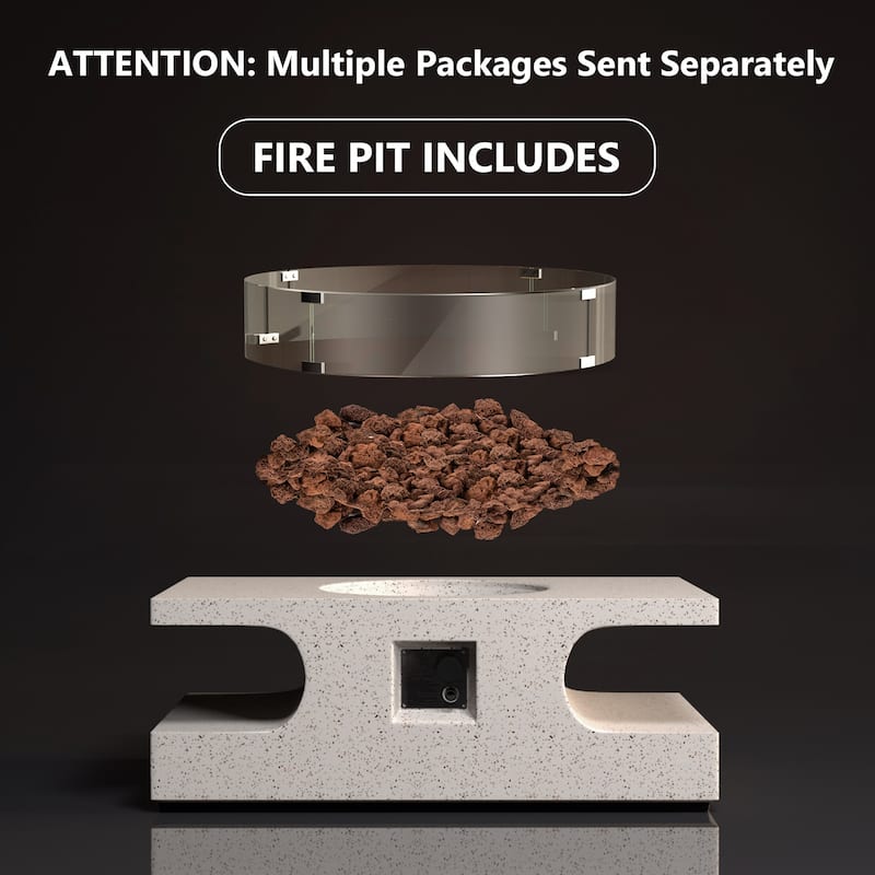 COSIEST Outdoor 42-inch Rectangular Propane Fire Pit Table