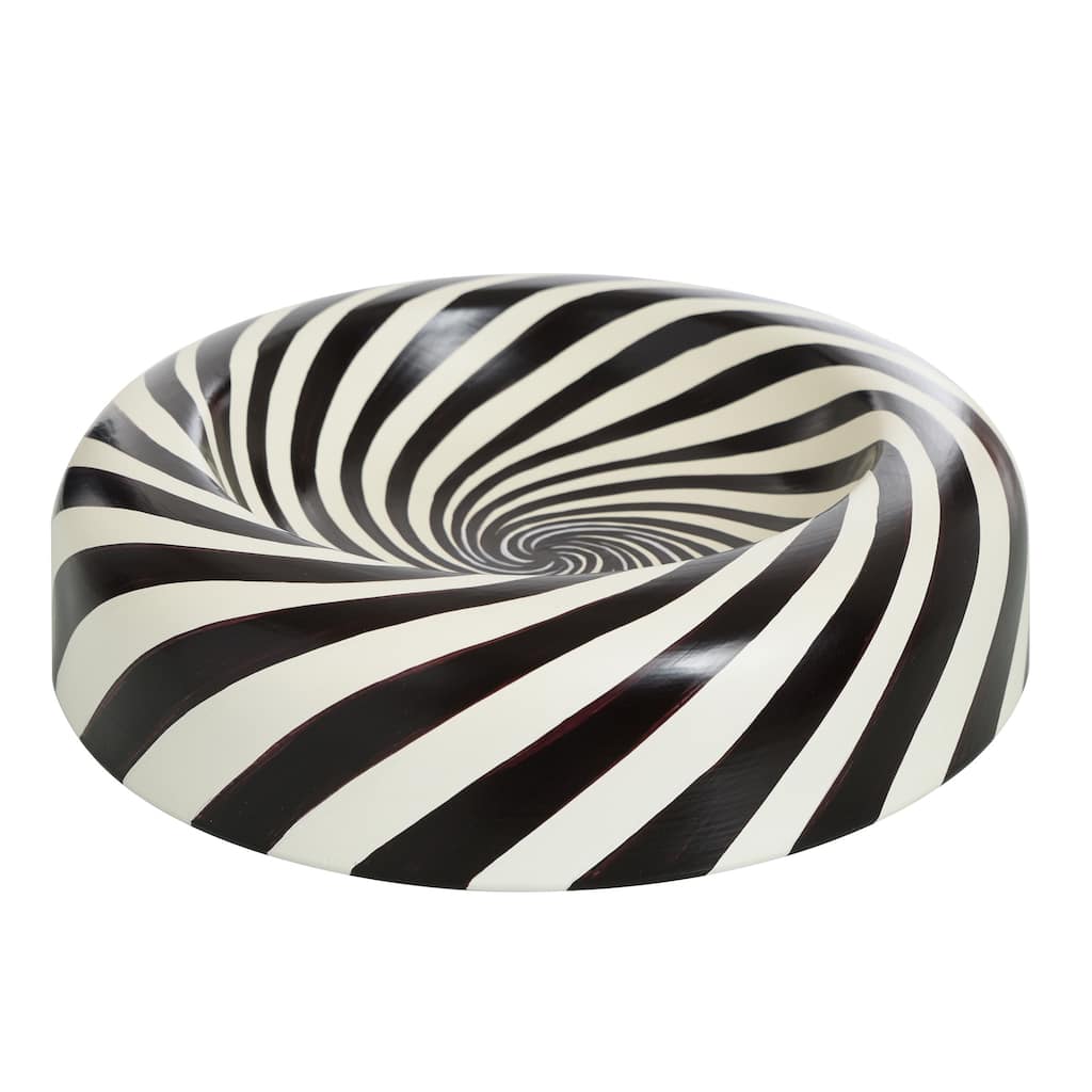 Harp & Finial Bosco Bowl - Black/White Swirl on Ceramic