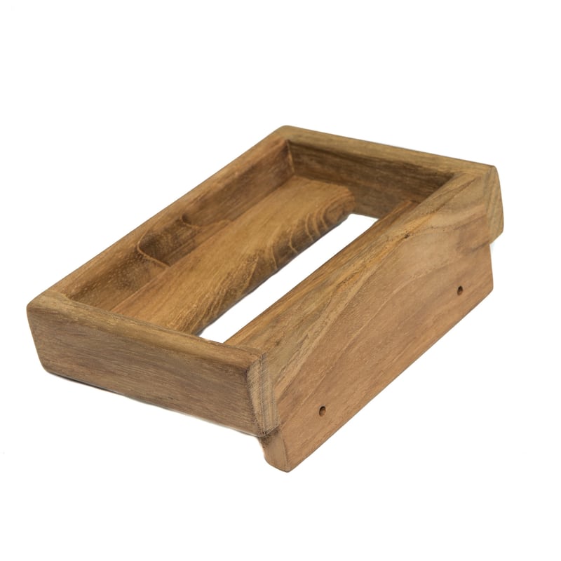 Traditional Solid Teak Wall Mount Soap Dish - 1.56" 4.75" X 3.25"