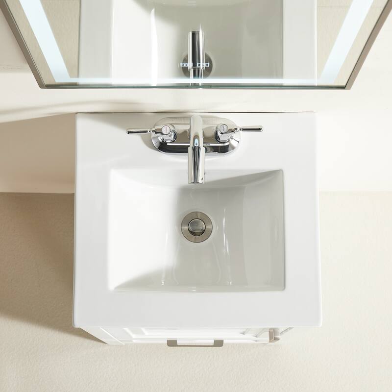 18" Ready-to-Use Bathroom Vanity Set – Freestanding Design with Integrated Countertop