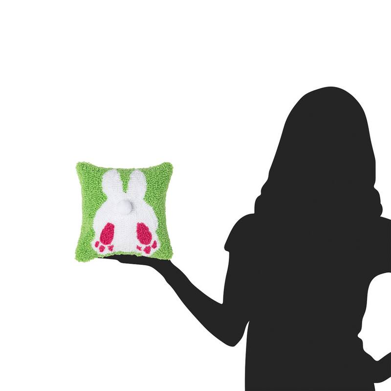 8" x 8" Bunny Bum Hooked Pillow