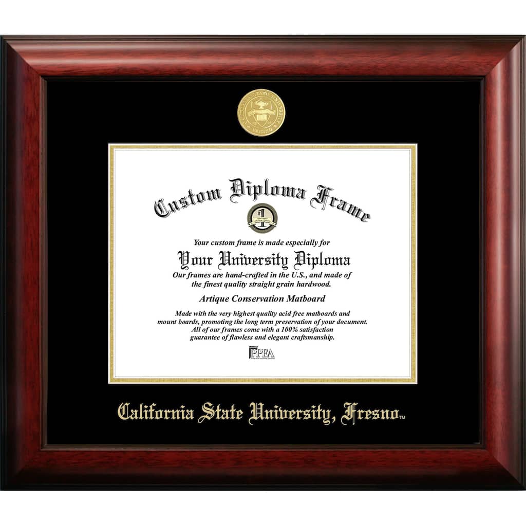 Cal State Fresno 11w x 8.5h Gold Embossed Diploma Frame