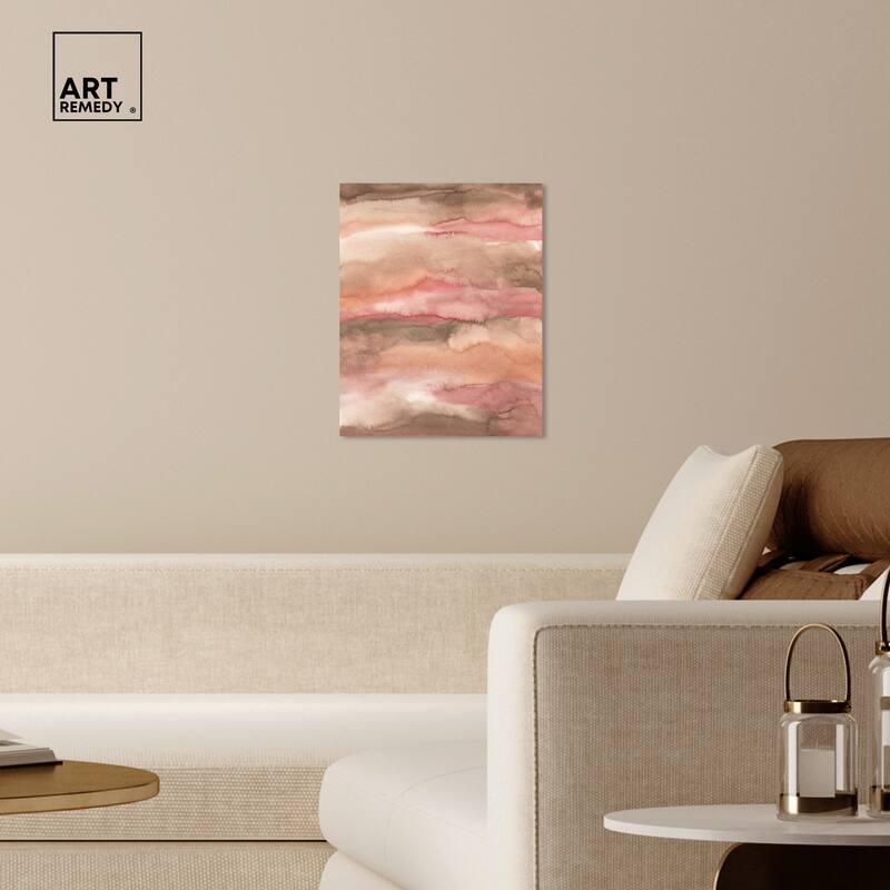 Art Remedy Loose Powder Gallery Wrapped Boho Abstract 1 Piece Canvas Wall Art