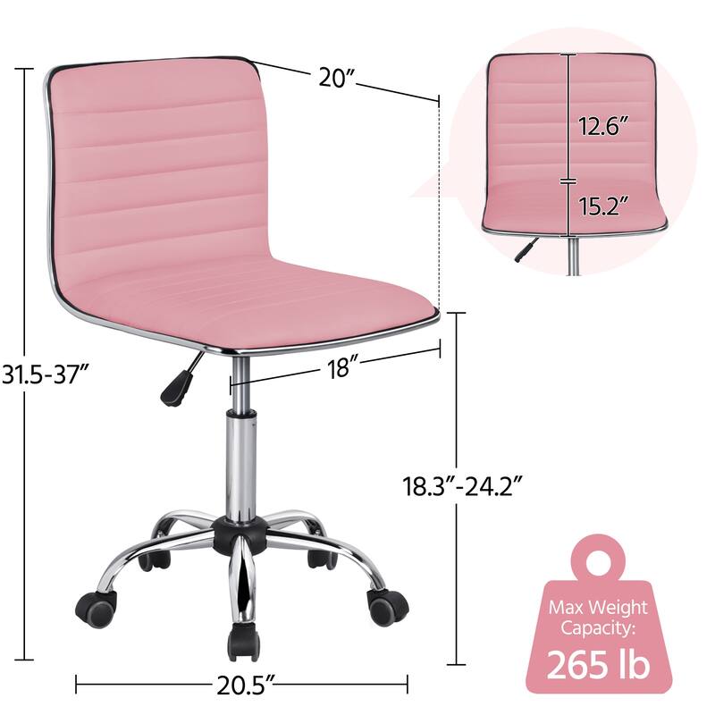 Yaheetech Foam Task Chair with Swivel and Faux Leather Office Chair