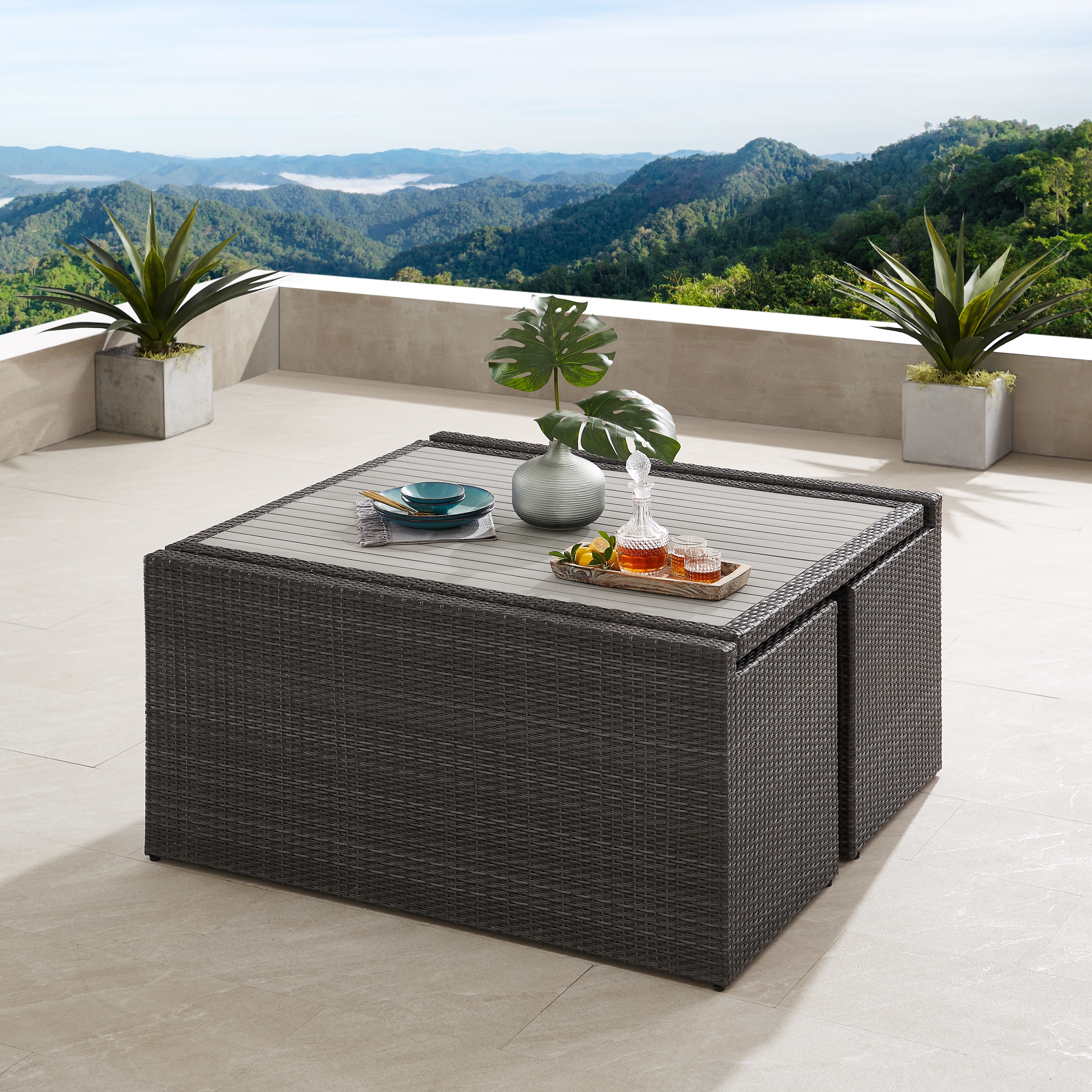 Corvus Martinka Aluminum 7 piece Wicker Outdoor Patio Dining Set