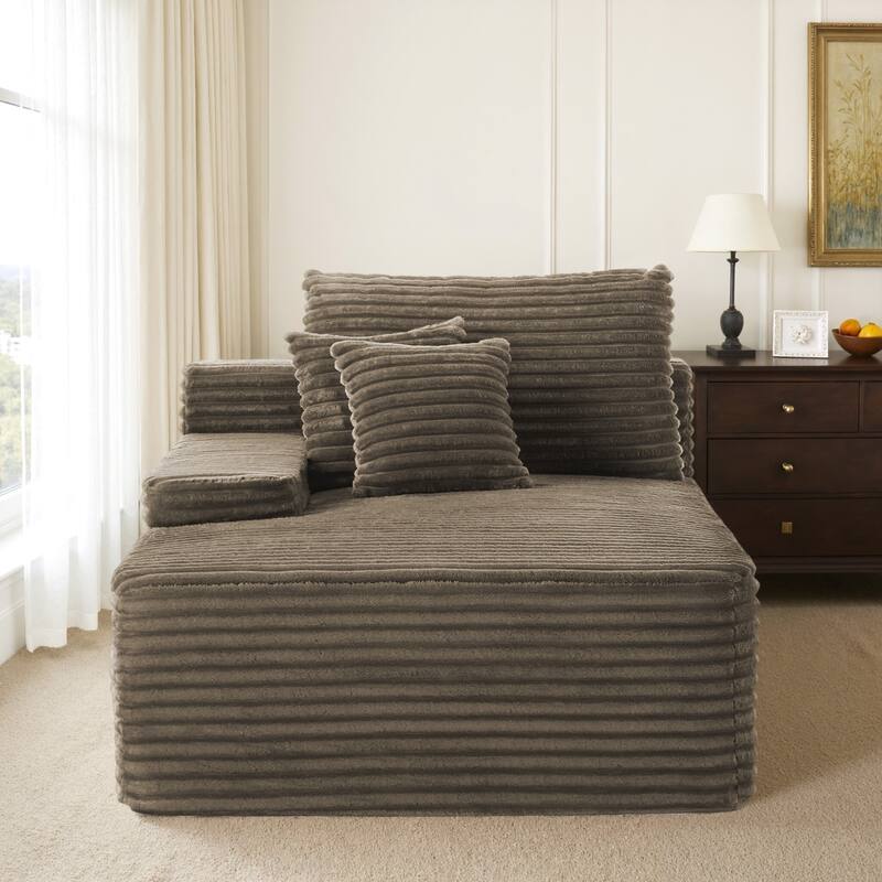 Oversized Upholstered Modular Sectional Chaise Lounge with Pillows