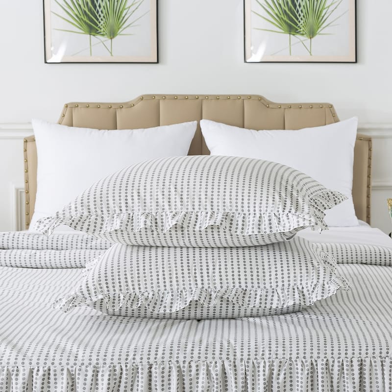 Polka Dot Ruffle Skirt bedspread with 30-inch Drop